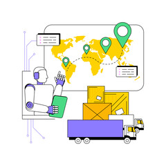 Poster - AI-Managed Smart Logistics abstract concept vector illustration.