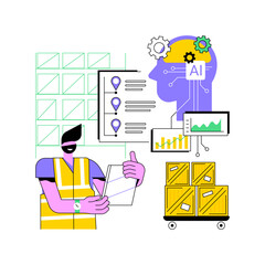 Poster - AI-Driven Inventory Automation abstract concept vector illustration.