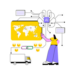 Poster - Enhanced Transparency with AI-Backed Blockchain abstract concept vector illustration.