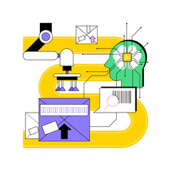 Poster - AI-Managed Robotics in Supply Chain abstract concept vector illustration.
