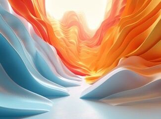 Poster - Abstract Colorful Layered Canyon