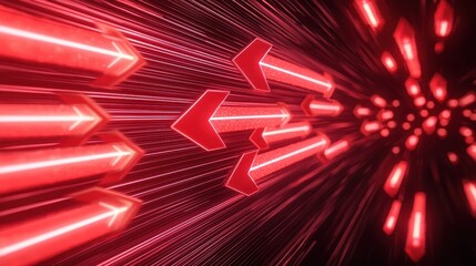 Poster - Red Arrows Indicating Market Decline and Volatility