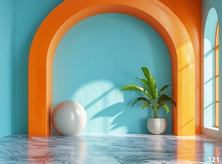 Canvas Print - Vibrant Archway Room Interior Design