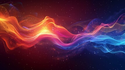 Poster - Abstract Colorful Flowing Lines in Space