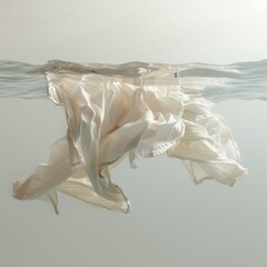 An image of a white cloth floating in water