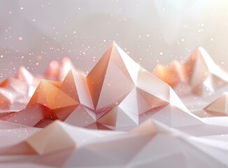 Sticker - Pink and white geometric shapes with a glowing effect