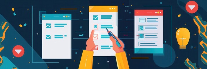 Aufkleber - Creating interactive polls and surveys enhances user engagement on social media, enabling instant feedback and insights. Generative AI
