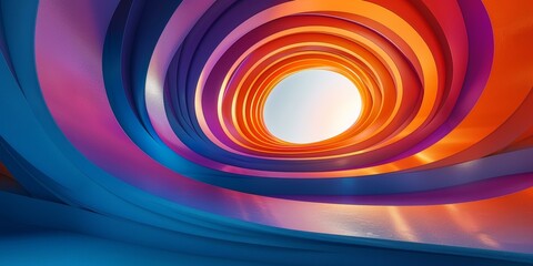 Poster - Colorful tunnel with a bright light at the end