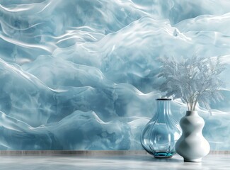 Wall Mural - Abstract Light Blue Wall Decor