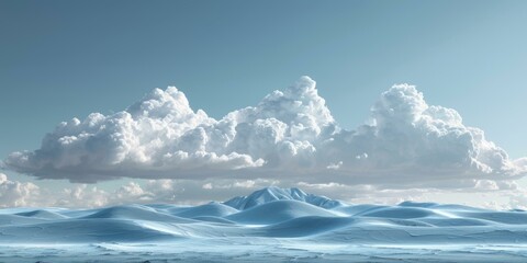 Sticker - A Stunning Ice-Blue Landscape Under a Vast Sky