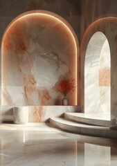 Poster - Elegant Marble Interior Design with Archways