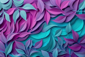 Poster - Vibrant floral background design is being formed by colorful paper leaves