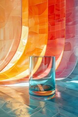 Poster - Abstract Colorful Glass Cylinder in Interior Design