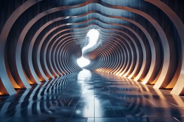 Canvas Print - Futuristic Architectural Tunnel Corridor