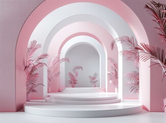 Poster - Pink Archway  Interior Design Scene