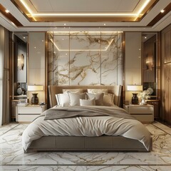 Wall Mural - Luxury Bedroom Interior Design Illustration