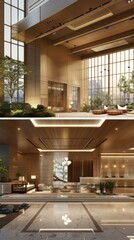 Sticker - Modern Elegant Hotel Lobby Interior Design