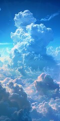 Sticker - Stunning Sky Filled with Fluffy Clouds