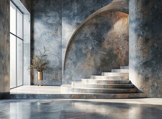 Wall Mural - Modern Concrete Staircase Interior Design