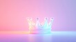 © AlexandraRooss - A glowing crown floating in a pastel gradient background, ideal for royalty or luxury themed designs Generative AI