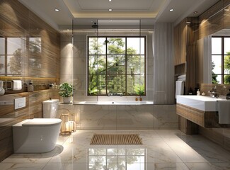 Canvas Print - Modern Luxurious Bathroom Interior Design