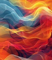 Canvas Print - Abstract Colorful Flowing Lines Art