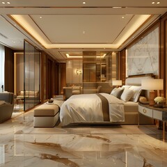 Wall Mural - Luxury Bedroom Interior Design Illustration