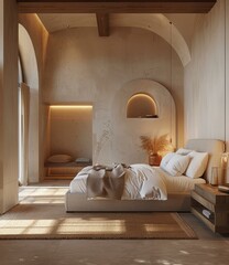 Poster - Modern Beige Bedroom Interior Design