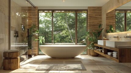 Poster - Modern Luxurious Tropical Bathroom Design