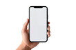 © ERiK - hand holding smartphone for Mockup template isolated on transparent background Remove