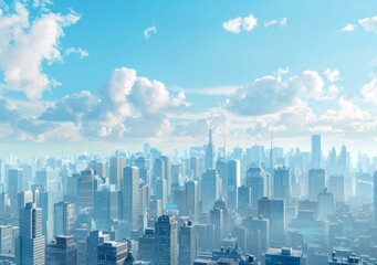 Poster - Modern City Skyline on a Sunny Day