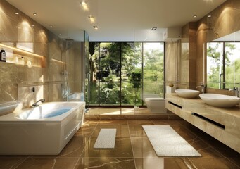 Poster - Luxury Modern Bathroom Design with Natural Light