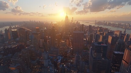 Poster - New York City Skyline at Sunset