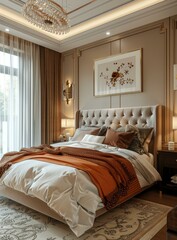 Sticker - Luxury Bedroom Interior Design Illustration