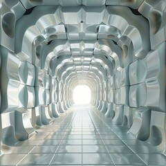 Poster - Futuristic tunnel with glowing end