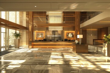 Poster - Modern Hotel Lobby Interior Design