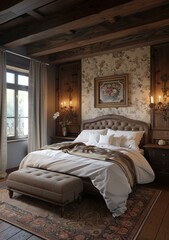 Sticker - Elegant Vintage Bedroom Interior Design