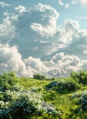 Canvas Print - Stunning Natural Landscape Under a Cloudy Sky