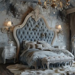 Poster - Elegant Antique Style Bedroom Interior Design