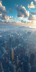 Wall Mural - Aerial View of New York City Skyline at Sunrise