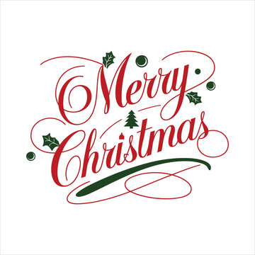 A Simple Merry Christmas Typography vector design.
