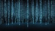 © lililia - Blue binary code pours down in a mesmerizing digital rain, creating an abstract backdrop filled with shimmering stars that enhances its futuristic atmosphere