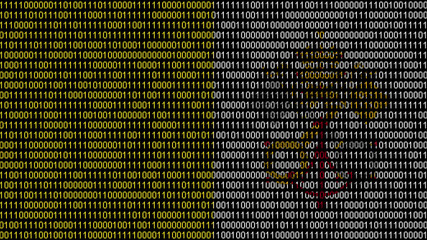 Binary code on flag of Vatican City (Holy See). Program source code or Hacker concept on Vatican flag, Holy See flag. Vatican City digital technology security, hacking or programming