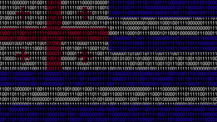 binary code on flag of ajaria. program source code or hacker concept on ajarian flag. ajaria digital
