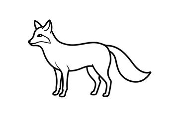 Elegant Fox Line Art Vector Illustration for Modern Design