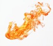 © pham - A lively burst of orange flames twists and flows dramatically against a plain white backdrop, creating a striking visual effect