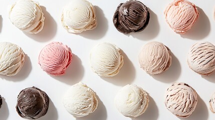 Wall Mural -   A collection of ice creams resting atop a white table, adorned with chocolate and marshmallows