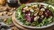 © otticart - Warm roasted beet salad with goat cheese, walnuts, and arugula, drizzled with balsamic reduction