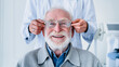© InsideCreativeHouse - Doctor fitting glasses on cheerful aged male patient: cropped photo