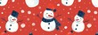 © carballo - illustration snowman background or pattern